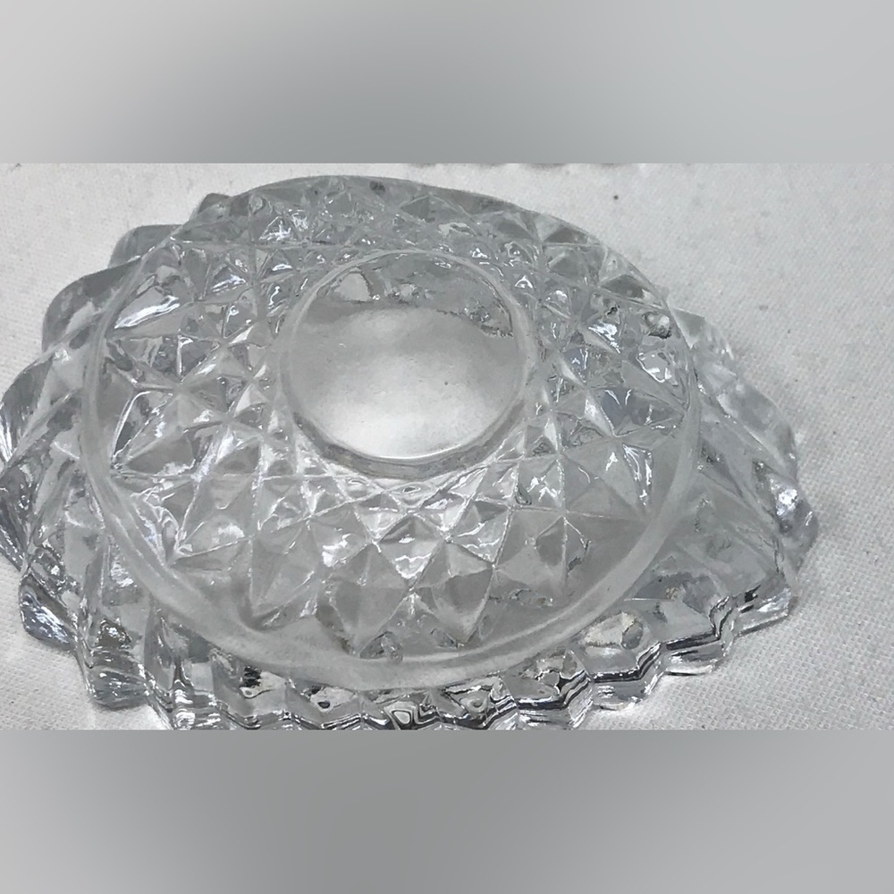Vintage Clear Crystal Class Small Trinket Dish Storage Ashtray Retro Decor MCM - Picture 5 of 7